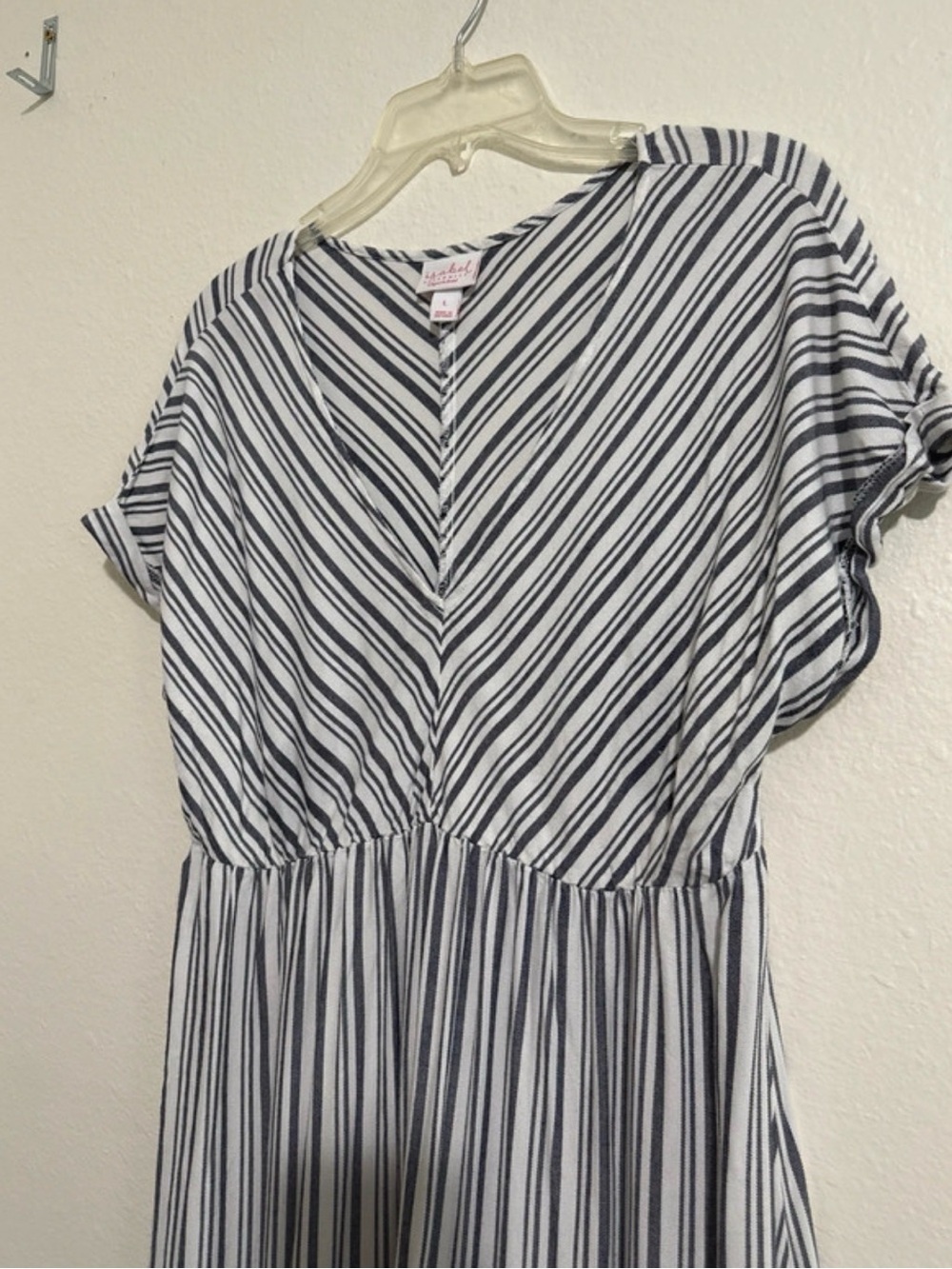 Navy and White Isabel Striped Maternity Dress L